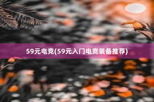 59元电竞(59元入门电竞装备推荐)