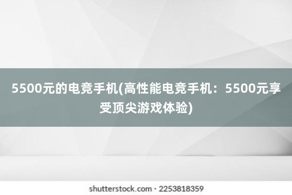 5500元的电竞手机(高性能电竞手机：5500元享受顶尖游戏体验)