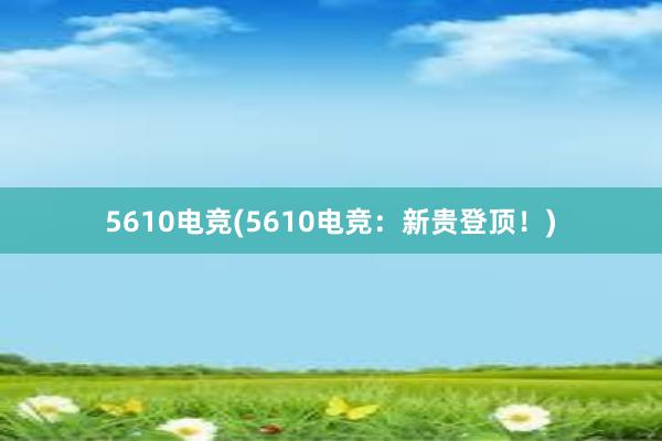 5610电竞(5610电竞：新贵登顶！)