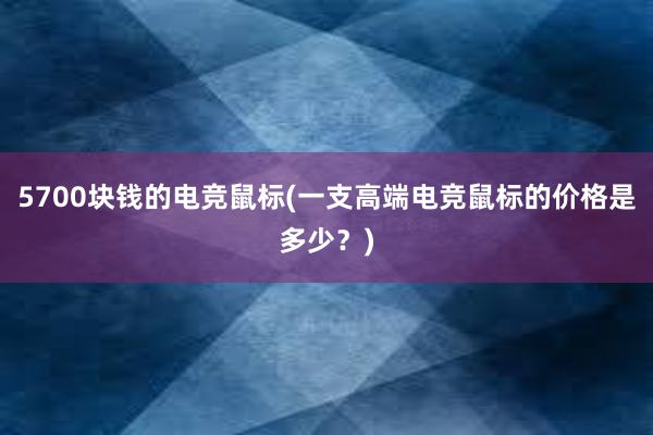 5700块钱的电竞鼠标(一支高端电竞鼠标的价格是多少？)