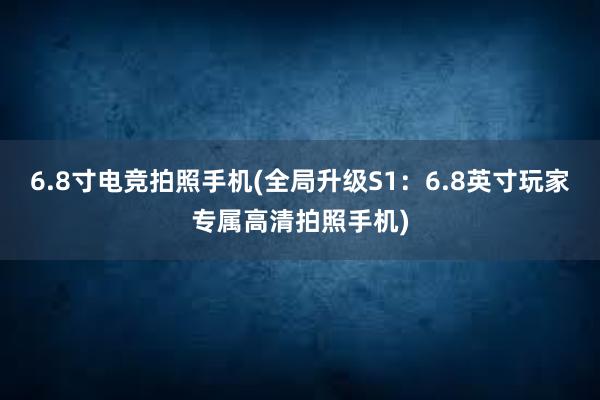 6.8寸电竞拍照手机(全局升级S1：6.8英寸玩家专属高清拍照手机)