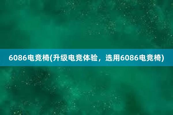 6086电竞椅(升级电竞体验，选用6086电竞椅)