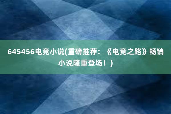 645456电竞小说(重磅推荐：《电竞之路》畅销小说隆重登场！)