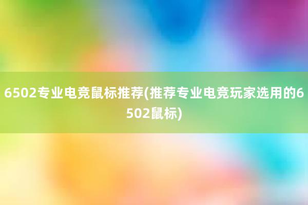 6502专业电竞鼠标推荐(推荐专业电竞玩家选用的6502鼠标)