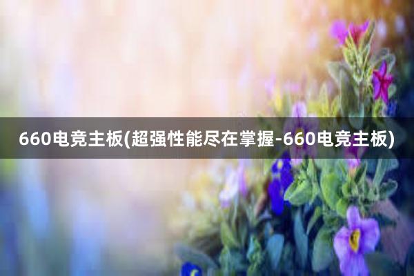 660电竞主板(超强性能尽在掌握-660电竞主板)