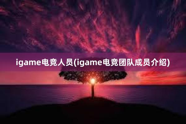 igame电竞人员(igame电竞团队成员介绍)