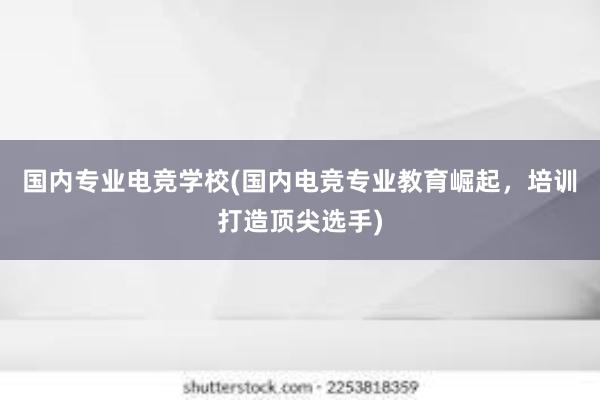 国内专业电竞学校(国内电竞专业教育崛起，培训打造顶尖选手)