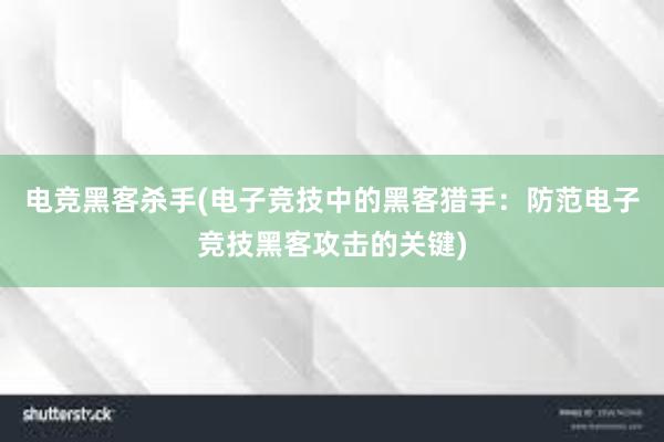 电竞黑客杀手(电子竞技中的黑客猎手：防范电子竞技黑客攻击的关键)