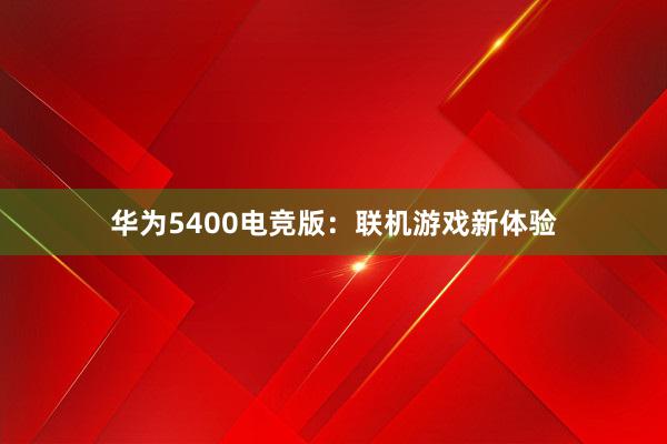 华为5400电竞版：联机游戏新体验