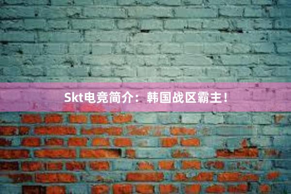 Skt电竞简介：韩国战区霸主！