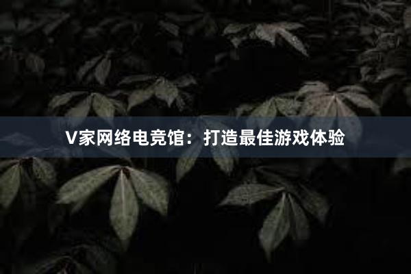 V家网络电竞馆：打造最佳游戏体验