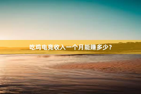 吃鸡电竞收入一个月能赚多少？