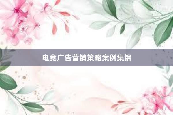 电竞广告营销策略案例集锦