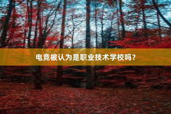 电竞被认为是职业技术学校吗？